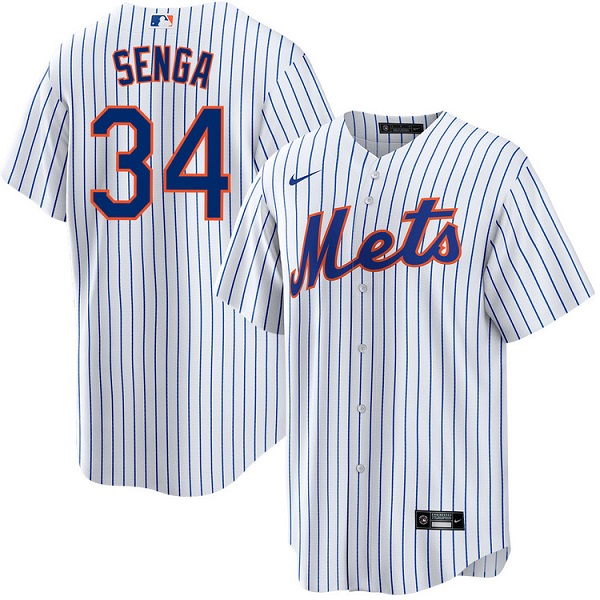 Men's New York Mets #34 Kodai Senga White Cool Base Stitched Jersey Men's New York Mets #34 Kodai Senga White Cool Base Stitched Jersey